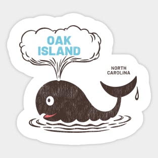 Oak Island, NC Summertime Vacationing Whale Spout Sticker